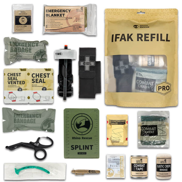 Tactical Trauma Kit(B) -Refill IFAK With Metal Tourniquet - TriPeakMedic
