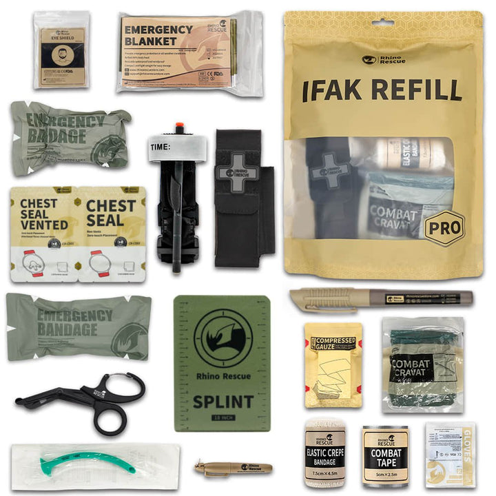 Tactical Trauma Kit(B) -Refill IFAK With Metal Tourniquet - TriPeakMedic